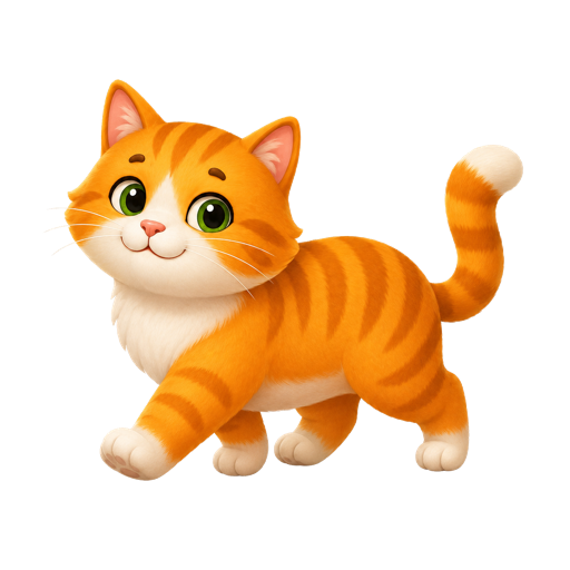 Marmalade walking toward the room